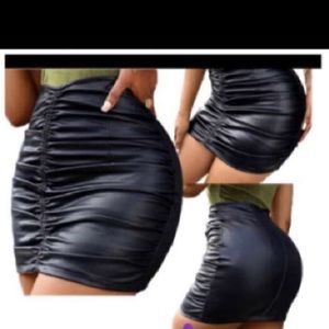 Black leather skirt